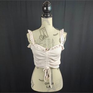 Dollskill ♡ Sugar Thrillz ♡ Coquette Pink Rose Cropped Tank Top - Medium